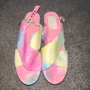 Current Mood Chunky Platform TyeDye Heels Size 11